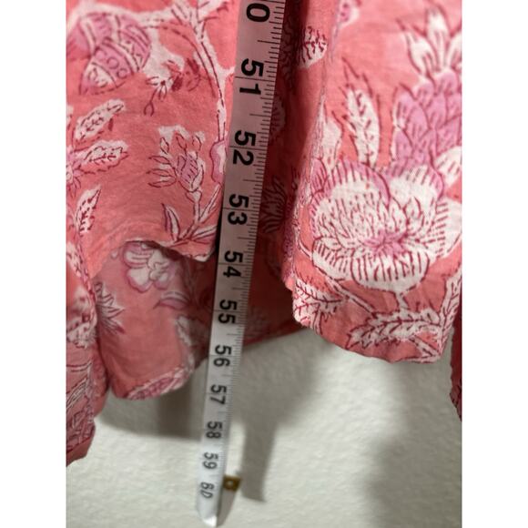 Madison Mathews Maxi Dress Women’s Size M Pink Sleeveless Floral Cotton VNeck - Picture 11 of 14